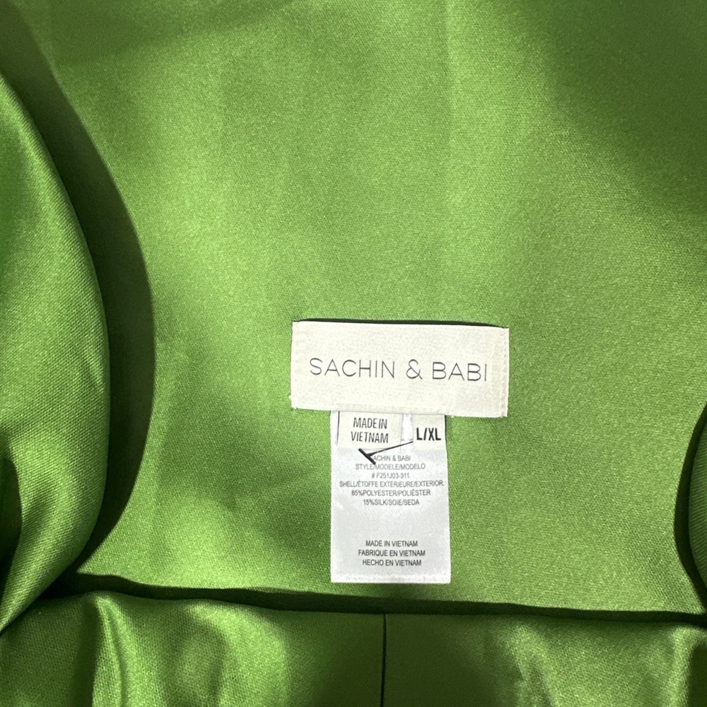 NWD $250 Sachin & Babi [‎ L/XL ] Hug Satin Shawl in Green Garnet #U1711 - Picture 6 of 14